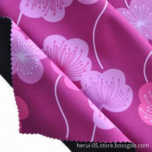 210T Pongee Fabric with 4-ways Stretch Membrane and Fleece Laminated, Waterproof Outdoor Fabric